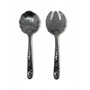 Arthur Court Bunny Rabbit Clam Shell Serving Set 1990 Aluminum Salad Utensils